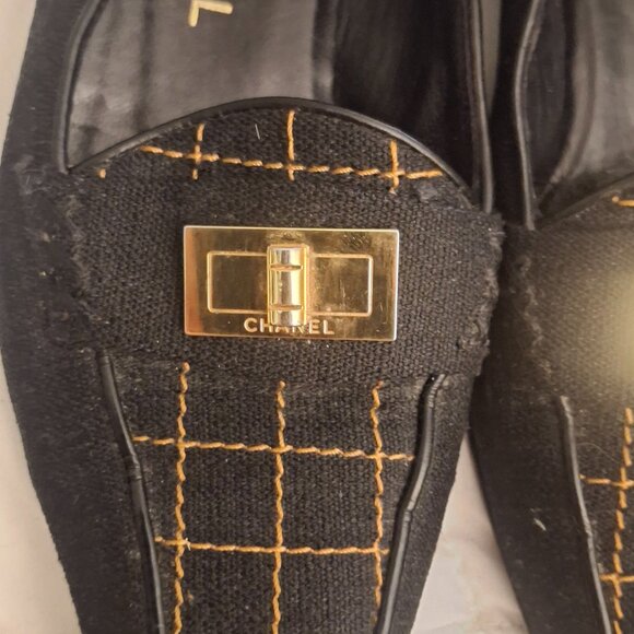 Vintage Chanel Square Toe Loafers - Picture 6 of 7